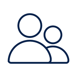 Line art icon of a people